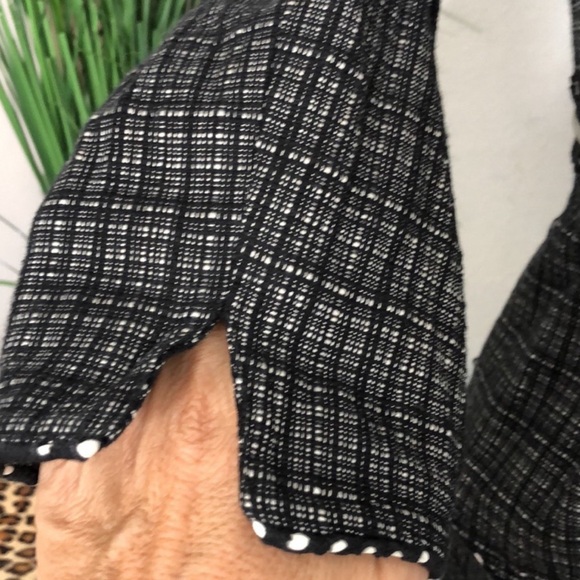 Kay Unger Tweed Skirt Suit Black White Moto Accent Size 10 - Picture 6 of 11